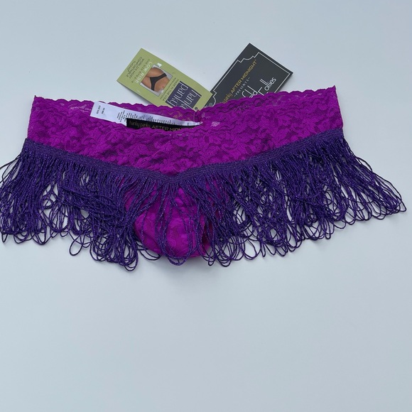 HANKY PANKY ZIEGFELD FOLLIES 481884 LILLIAN THONG W/FRINGE - OS - Picture 4 of 5